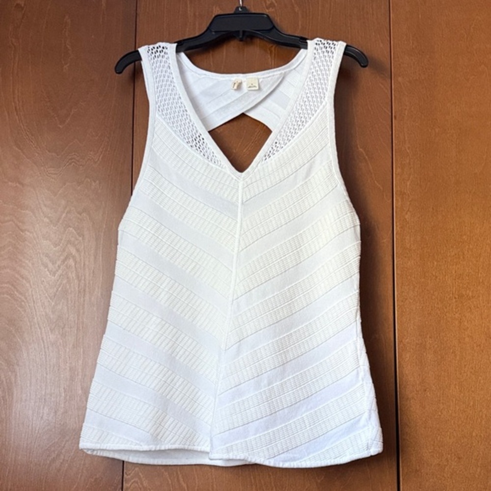 Moth Anthropologie Off White on White Pullover Knit Sleeveless Top EUC Sz XL